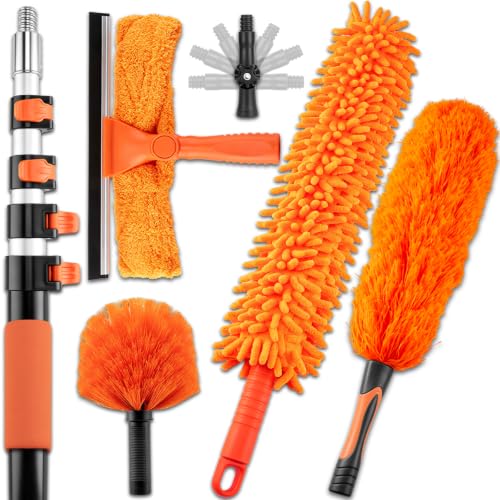 26FT High Ceiling Duster with Extension Pole,High Reach Duster Cleaning Kit