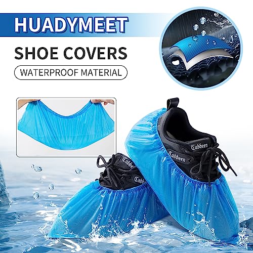 Disposable CPE Shoe Covers 100PACK(50 Pairs), Non Slip Waterproof, Blue - color: Blue, size: 100Pack