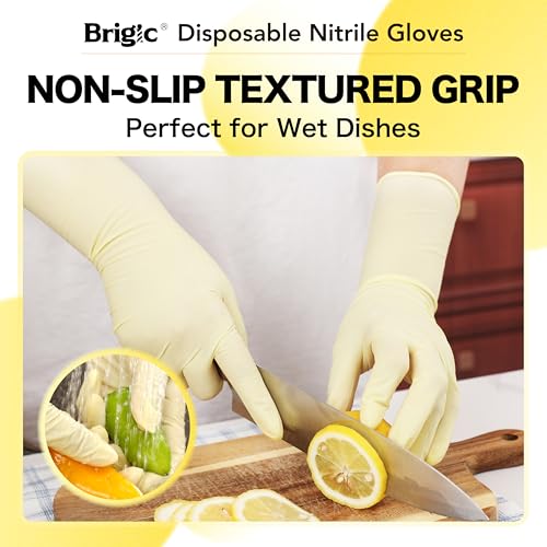 12 Inch Long Cuff Nitrile Gloves, Disposable Gloves - color: Orchid Purple (Pack of 50), size: Medium (Pack of 50)