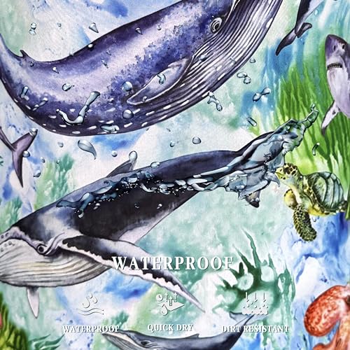 Colorful Whale Laundry Basket Oxford Cloth Foldable Hamper 18.9x16.5 Inch - color: Colorful Whale Ocean Animal