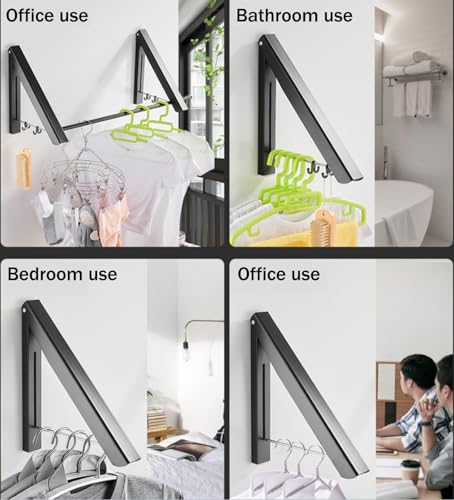 FOLAI 3-Piece Drill-Free Folding Clothes Drying Rack (Silver), - color: Silver, size: 3-Piece