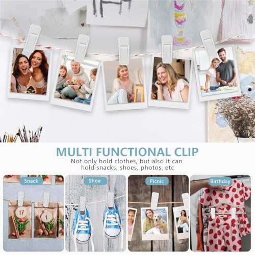 KISEER 40 Pcs Plastic Baby Hanger Clips Slim-line Finger Clips Set for Clothes Hanger Velvet Hanger (White) - color: White, size: 40 Pcs