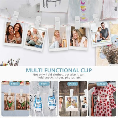 KISEER 80 Pcs Plastic Baby Hanger Clips Slim-line Finger Clips Set for Clothes Hanger Velvet Hanger (White) - color: White, size: 80 Pcs