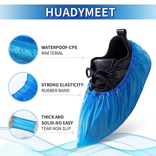 Disposable CPE Shoe Covers 100PACK(50 Pairs), Non Slip Waterproof, Blue - color: Blue, size: 100Pack