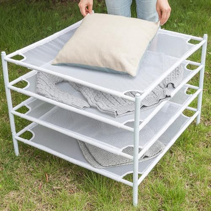 Sweater Drying Rack, 4-Pack Stackable Flat Mesh Clothes Drying Rack - size: 4-Pack