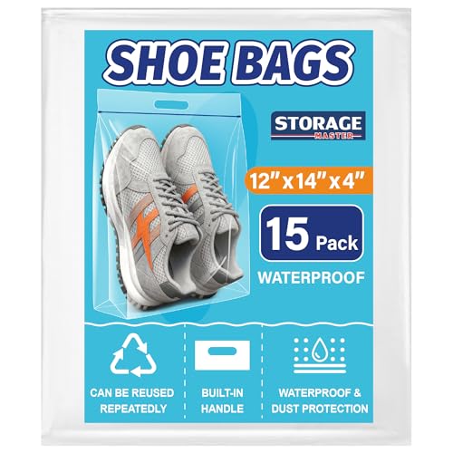 Waterproof Shoe Bags for Travel Packing Storage - size: 15-pack