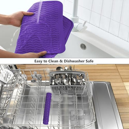ZLR 4-in-1 Silicone Mat: Air Fryer & Coffee Maker, 12"x12", Meadow Violet - color: Meadow Violet, size: 12" x 12"