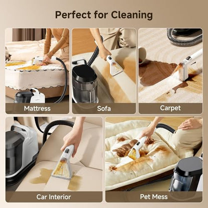 Uwant 18Kpa Carpet Cleaner Machine with Pet Pro Cleaner&Tools Set of 1 - color: White-Cappuccino