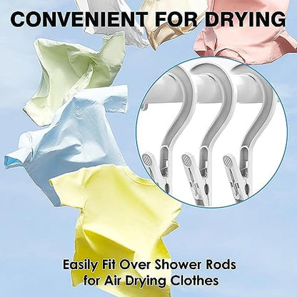 24pcs Laundry Hooks with Clips Super Strong Plastic Clothes Hangers Pins - color: White 24pcs
