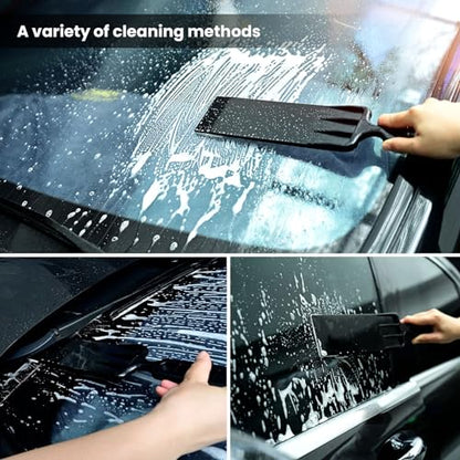 NEWISHTOOL Long Reach Auto Bulldozer Squeegee Mini Paddle Scrubber for Tint - color: Black