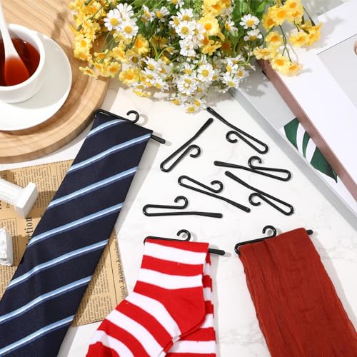 DoubleFill 100pcs Plastic Sock Hangers, 3.5 Inch Sock Display Hooks Long Non Slip Hangers Retail Socking Hanger Clip for Boutiques, Thrift Shops, Garage Sales and Vendor Shows, Black