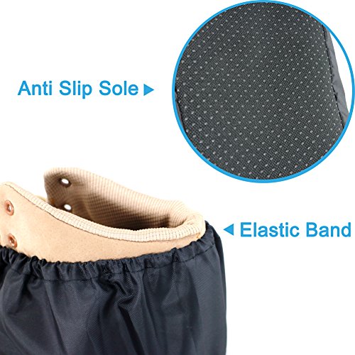 Reusable Boot & Shoe Covers, Washable, Non-Slip, 2 Pairs, Large - color: Black, size: Large