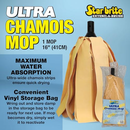 STAR BRITE Ultra Chamois Mop & Bag, Premium Head for Extend-A-Brush Handles - style: Authentic Chamois Mop