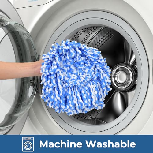 Matthew Cleaning 12Pack Blue Microfiber Spin Mop Replacement Head Compatible with EasyWring Spin Mop Replace Head-EasyWring High Absorbency,Machine Washable,Microfiber Spin Mop Refills - color: Blue, size: 12 Count