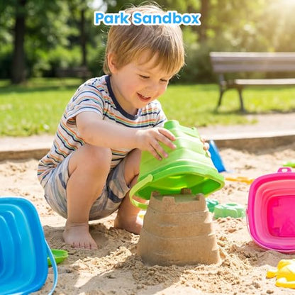 SHINDEL Collapsible Bucket for Kids,3 Pcs, Multicolor - color: Mix 1