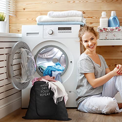 Boao 2 Pcs Travel Laundry Bag with Drawstring Zipper - color: Black, size: Classic