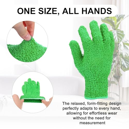 M METERXITY Dusting Gloves, Reusable Washable Mittens for Plants/House/Cars/Blinds Dusting, Leaf Cleaning Glove Mittens - color: Dark Green, size: 7 x 9.5 cm