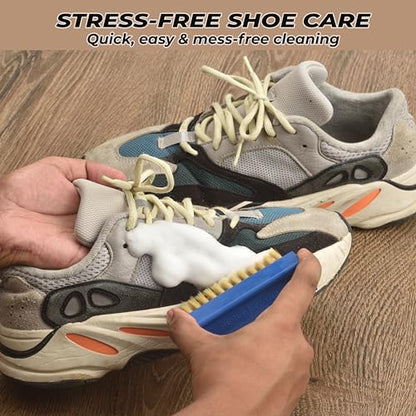 London Shine Sneaker Cleaner Kit 4.74 oz – Waterless White Shoe Cleaner with Brush & Microfiber Cloth – Deep Cleaning Kit for Sneakers, Leather, Mesh, Canvas & Boots