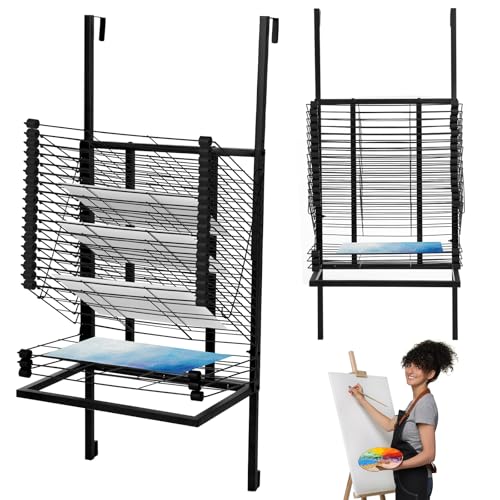Feifeiya 20 Shelves Over the Door Art Drying Rack for Classroom Stack Racks Painting Doors Metal Painting Drying Rack Canvas Storage Stack Stand for Art Studio