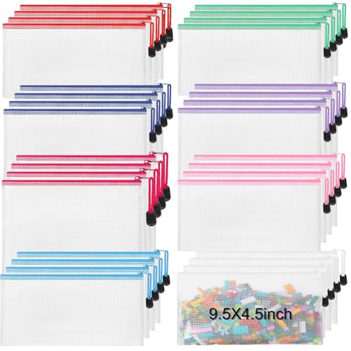 Jetec 32 Mesh Zipper Bags Bikini, Classic Color, 9.5 x 4.5 Inch, 32 Pcs - color: Classic Color, size: 9.5 x 4.5 Inch
