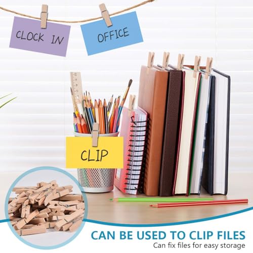 SenseYo 120 Pcs Mini ClothesPins for Photo 1.9 Inch Small Wooden Clips Clothes Pins Multi-Purpose for Pictures DIY Crafts Art Decorations