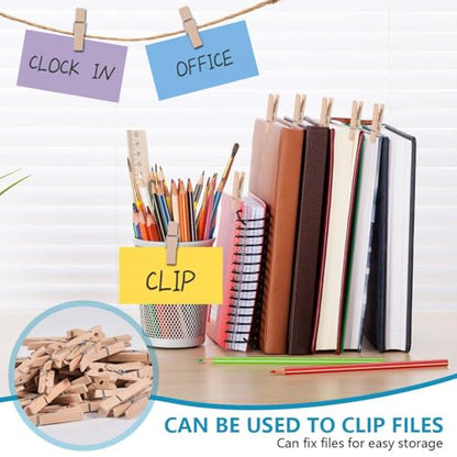 SenseYo 120 Pcs Mini ClothesPins for Photo 1.9 Inch Small Wooden Clips Clothes Pins Multi-Purpose for Pictures DIY Crafts Art Decorations