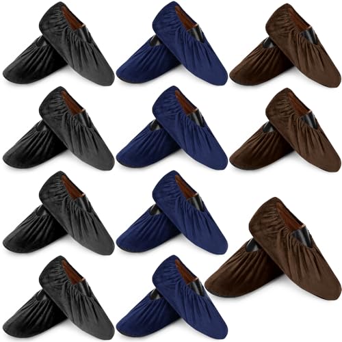 JaGely 11 Pair 11 Pair Reusable Cloth Shoe Covers for Indoors, Mixed Color - color: Mixed Color