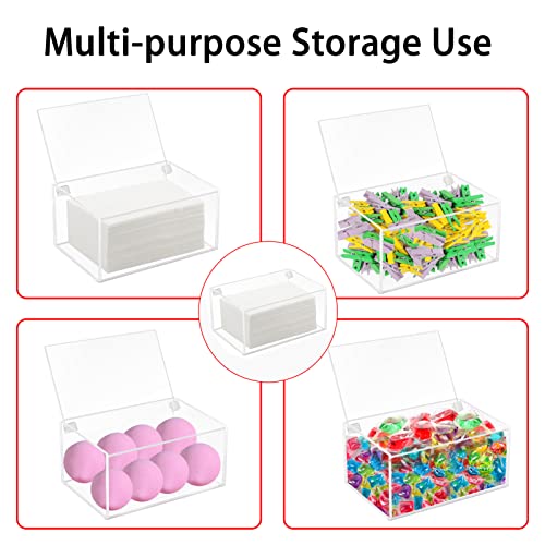 Watpot Acrylic Dryer Laundry Sheet Holder Dispenser Clear Container Box with Lid - color: Clear