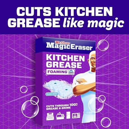 Mr. Clean Magic Eraser Foaming Sponge, Kitchen Grease Eraser, Dawn Cleaning Power, Oven Cleaner, Clean Scent, 6ct - size: 6 Count (Pack of 1), style: Upgraded Version