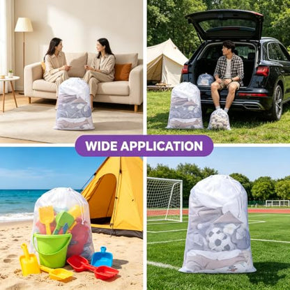 8 Pack Laundry Bags Mesh Bag with Drawstring Closure, 24"x36" Heavy Duty Extra Large Laundry Bags for Travel, Storage, College Dorm, Apartment, Machine Washable