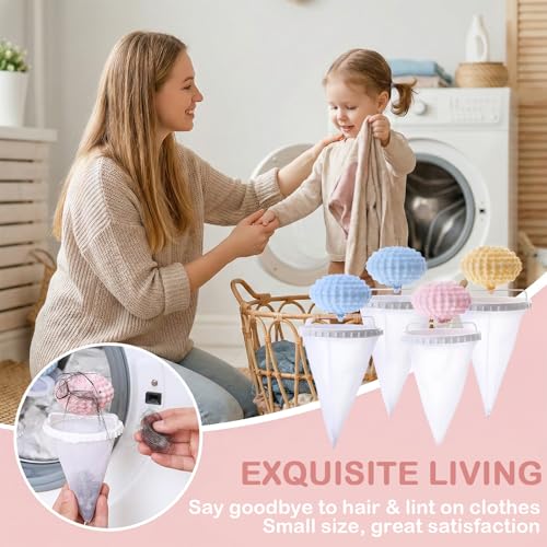 4PCS Hair Remover for Laundry - Floating Mesh Filter, Pet Dog & Cat Hair Catcher, Lint & Fur Remover for Washing Machine