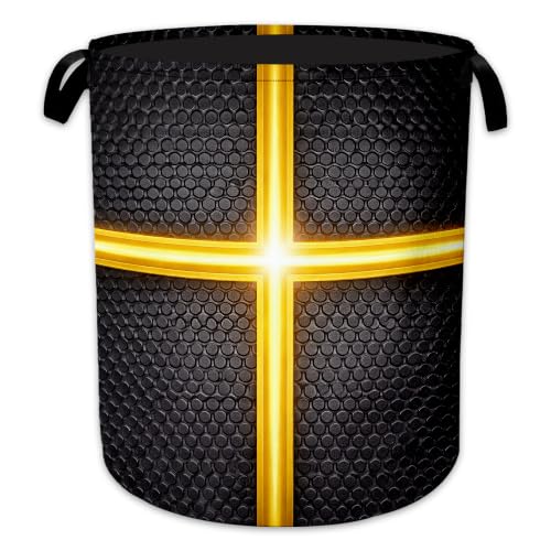 Basketball Texture Laundry Basket, Gold Lines Collapsible Laundry Hamper Waterproof Oxford Cloth With Handles, Clothes Storage Bucket For Bathroom/Bedroom 16" x 20.8" - color: Basketball Texture