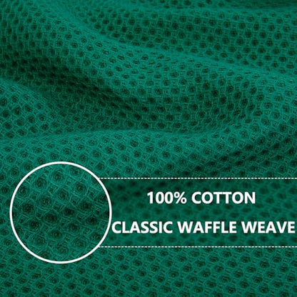 Homaxy 100% Cotton Waffle Weave Kitchen Dish Towels 6-Pack, Dark Green - color: Dark Green, size: 13 X 28 - 6 Pack