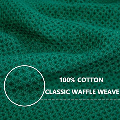 Homaxy 100% Cotton Waffle Weave Kitchen Dish Cloths 8-Pack, Dark Green - color: Dark Green, size: 12 X 12 - 8 Pack