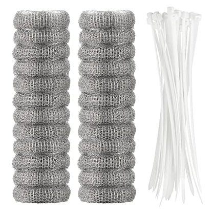 24 Pieces Lint Traps Washing Machine Stainless Steel Lint Snare Traps Laundry Mesh Washer Hose Filter with 24 Pcs Cable Ties - size: 24PCS