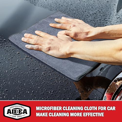 AIDEA Microfiber Cleaning Cloth 12 Pack, Microfiber Towels for Cars, Soft & Absorbent Cleaning Rags, Premium Lint Free Shop Towels for House, Kitchen, Car, 12inx16in, Grey - color: Grey, size: 12inx16in