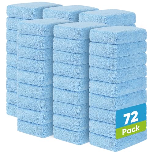 AIDEA Microfiber Applicator Pad-72PK, Car Wash Sponge, Blue - color: Light Blue, size: 72 PK