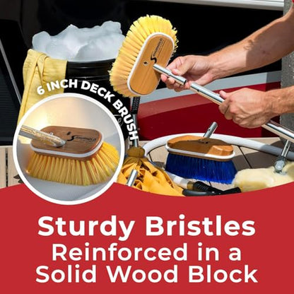 Shurhold 6" Polystyrene Medium Bristle Deck Brush - style: Medium, Yellow