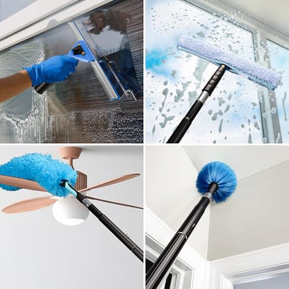 26FT Window Cleaning Brush Kit, 4-26ft Adjustable Water Fed Pole Kit