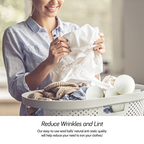 Wool Dryer Balls Natural Fabric Softener and 100% Organic, Chemical Free and Reduces Wrinkles. Saving Electricity and Drying Time XL Size 4 Pack White 4 Count - size: 4 Count (Pack of 1)