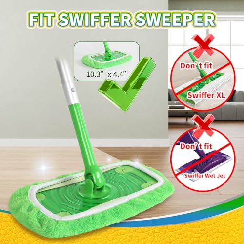 Reusable Microfiber Mop Pads for Swiffer Sweeper Mop, 5 Pack - color: M-green 5p Mop Pads
