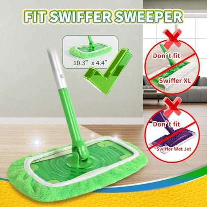Reusable Microfiber Mop Pads for Swiffer Sweeper Mop, 5 Pack - color: M-green 5p Mop Pads