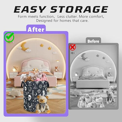 Witch Skull Gothic Laundry Basket Foldable Oxford Cloth Hamper 18.9x16.5 In - color: Witch Gothic