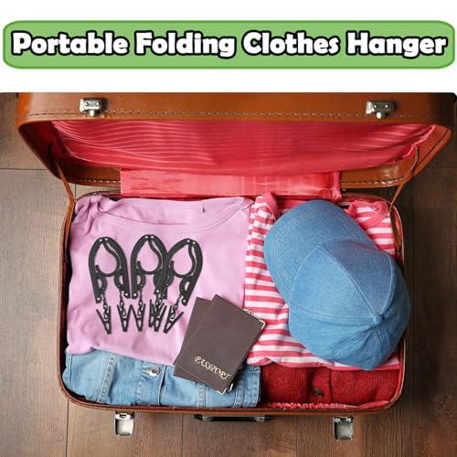12PCS Travel Hangers,Portable Folding Clothes Hanger with Clips - size: 12PCS