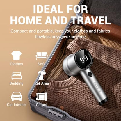 Fabric Shaver, 3 in 1 Lint Remover with Hair Remover Brush & Lint Rollers, Digital Led Display, 3 Speeds with Replaceable Blades, Remove Pilling for Clothes, Furniture, Sweater, Couch, Blanket, Pet - color: Gray