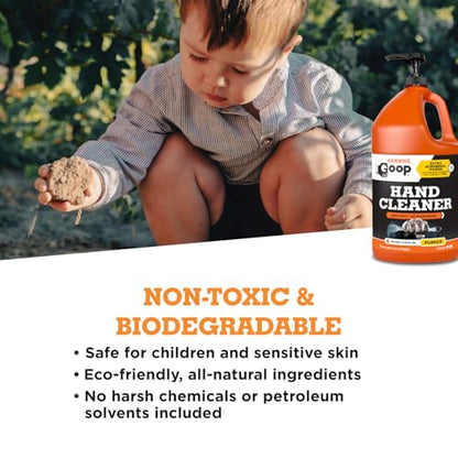 GOOP Orange Liquid with Pumice Multi-Purpose Waterless Hand Cleaner - 1 Gallon Pump Bottle (Pack of 2) - size: 128 Fl Oz (Pack of 2)