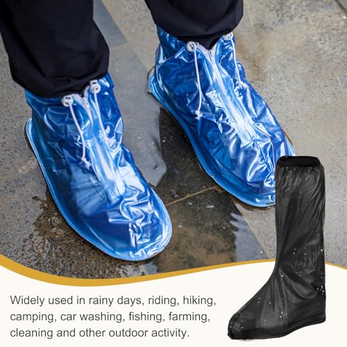 HARFINGTON Waterproof Shoes Cover XXL (US 8) Non-Slip Overshoes with Zipper - color: Black, size: XXL (US 8)