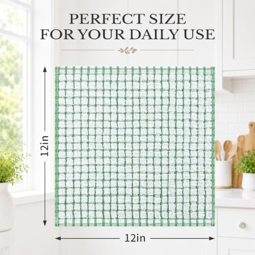 Homaxy 8 Pack Terry Kitchen Dish Cloths, 12"x12", Black/Grey/Green/Yellow - color: Black/Grey/Green/Yellow, size: 12 x 12 - 8 Pack
