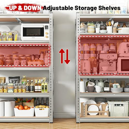 REIBII Galvanized Garage Shelving,5-Tier Metal Rack,36" W x 16" D x 72" H - color: Galvanized