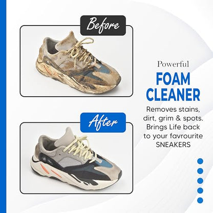 London Shine Sneaker Cleaner Kit 4.74 oz – Waterless White Shoe Cleaner with Brush & Microfiber Cloth – Deep Cleaning Kit for Sneakers, Leather, Mesh, Canvas & Boots